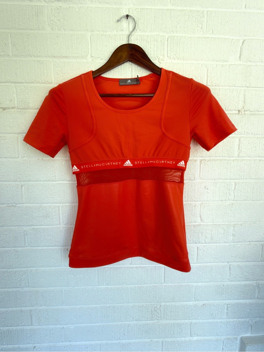 Adidas by Stella McCartney Red Short Sleeve Athletic Tee